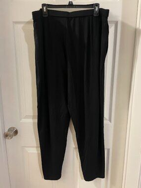 Eileen Fisher Black Slim Ankle Slouchy Pant